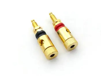 2 шт. высококачественный медный соединительный штырь аудиоколонки для 4 мм вилки типа 