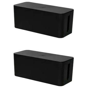 2X Коробка для управления кабелями Коробка-органайзер для шнура Питания Защита от перенапряжения Коробка для ТВ-шнура для домашнего офиса