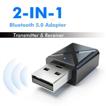 5.0 Bluetooth Аудиоприемник передатчик Мини 3,5 мм разъем AUX Стерео Bluetooth передатчик для телевизора ПК Автомобильный USB беспроводной адаптер