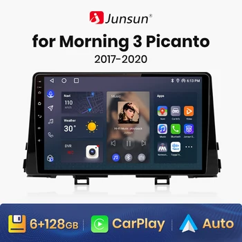 Junsun V1 AI Voice Wireless CarPlay Android Авторадио для KIA Morning 3 picanto 2017-2020 4G Автомобильный Мультимедийный GPS 2din