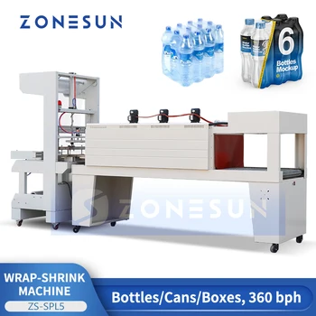 Автоматическая машина для обертывания рукавов ZONESUN ZS-SPL5 для упаковки напитков в бутылки, пива, минеральной воды, упаковочной машины для продуктов