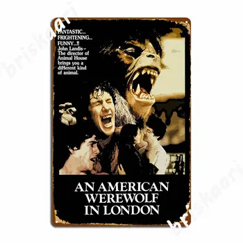 Американский оборотень в Лондоне, плакат 1981 года, Металлическая табличка, украшение кинотеатра в гараже, Жестяная вывеска, плакат