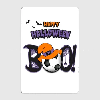 Винтажная металлическая табличка-украшение для Хэллоуина Halloween Boo, идеально подходящая для создания праздничной атмосферы