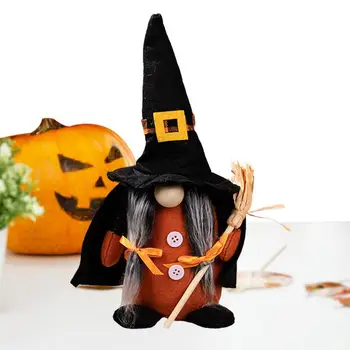 Гномы на Хэллоуин, плюшевая кукла, эльф, ведьма, настольные украшения ручной работы для праздничных вечеринок на Хэллоуин