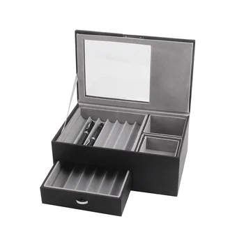 Деревянный ящик для хранения ручек с 13 сетками, роскошный 2-Слойный пенал из полиуретана, Прозрачное окно, канцелярский футляр, Коллекция ручек B