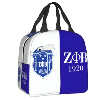 Женская сумка-тоут Zeta Phi Beta с изоляцией для ланча, термосумка-холодильник, сумка для ланча, сумка для школьников, контейнер для еды для пикника, сумка-тоут