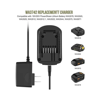 Зарядное устройство WA3732 WA3742 20V Зарядное устройство для литиевой батареи Worx 20V WA3578 WA3525 WA3520 WA3575 (Штепсельная вилка EU)