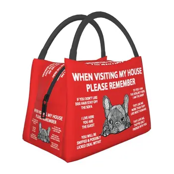 Изолированная сумка для ланча с французским бульдогом для кемпинга и путешествий Frenchie Dog Герметичный термоохладитель Ланч-бокс для женщин