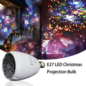 Интерфейс E27 Проекционная лампочка с рождественским рисунком, светодиодная лампа для семейной вечеринки, освещение атмосферы Свадьбы, освещение Хэллоуина в помещении.
