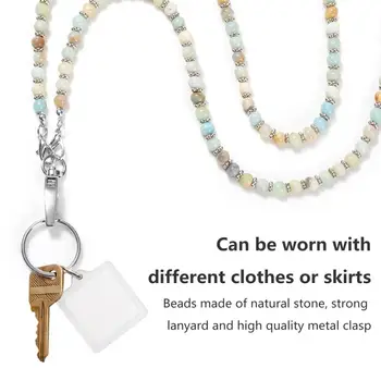 Кисточкой ремешок модный натуральный камень ожерелье шнур с пользовательским именем пряжка стильная бисером самопровозглашенной значок для модных