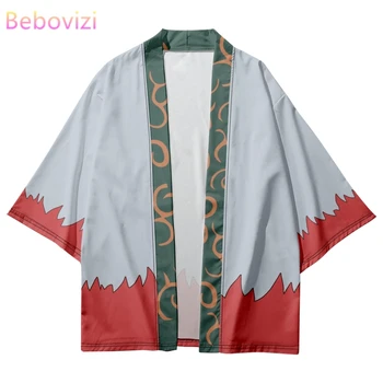Модный Кимоно с принтом Аниме, Кардиган, рубашка для косплея 2023, Женская Мужская Пляжная Юката, Хаори, Японский Традиционный топ