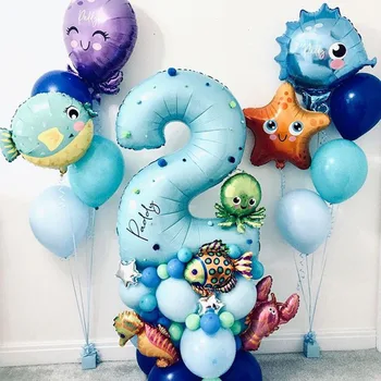 Набор подводных шаров, воздушный шар с осьминогом, Цифровой воздушный шар, набор для украшения детского дня рождения, Воздушный шар Оптом
