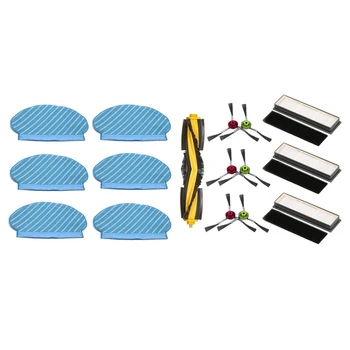 Набор салфеток для швабры 6шт для Ecovacs Deebot Ozmo 920 950 и 6X роликовая боковая щетка с губчатым фильтром