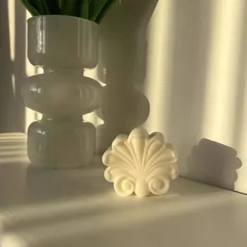 Новая силиконовая форма для изготовления свечей 2D Ретро Римская колонна с рельефным рисунком Раковина Эпоксидная форма для мыла
