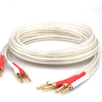 Новый Высококачественный посеребренный кабель для динамиков Hifi, высокопроизводительный усилитель звука для динамиков, соединительная линия SP-8525 OCC