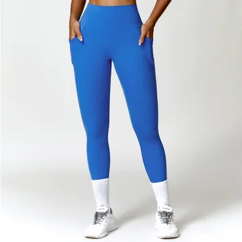 Облегающие брюки для йоги с высокой талией, женские спортивные штаны с подтяжкой бедер, быстросохнущие колготки для бега и фитнеса.