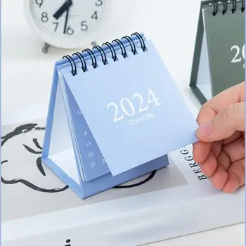 Подарочный календарь на годовщину 2024, Мини-настольный календарь, портативная книга планов на спиральной катушке для планирования мероприятий, записи дат Простой стиль