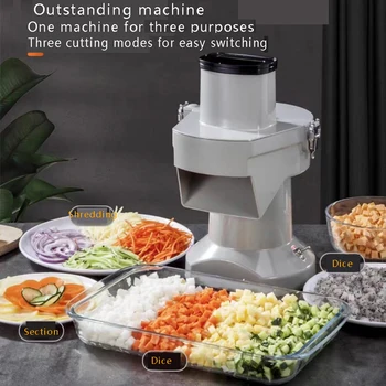 Ресторанная овощерезка, коммерческая электрическая овощерезка, Кухонный комбайн, машина для нарезки картофельных чипсов, моркови и дыни кубиками