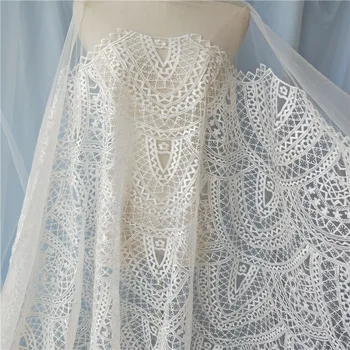 роскошная кружевная ткань с вышивкой Fish-end, свадебное платье, тюлевая юбка, ткани для пэчворка