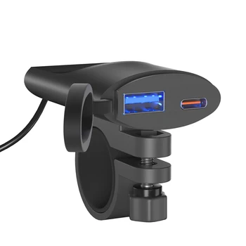Ультратонкое автомобильное зарядное устройство для мобильного телефона быстрая зарядка PD + USB мотоцикл QC3.0 зарядное устройство для мобильного телефона выключается при полной зарядке