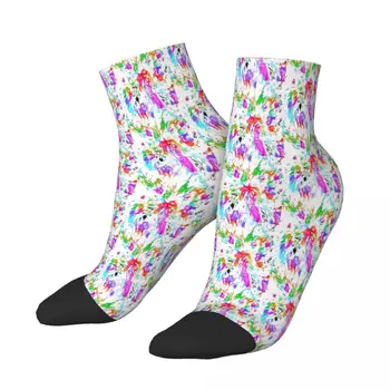Флэш-носки для лодыжек в стиле поп-арт, мужские женские осенние чулки из полиэстера