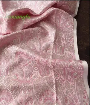Широкая дамасская ткань, новая розовая ткань с цветком Пипа, древнекитайская ткань для упаковки одежды, жаккардовые узоры вышивки.