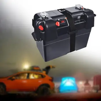 Ящик для хранения аккумуляторных батарей с контейнером для ремня для мотоциклов с прицепом ATV Ящик для хранения аккумуляторных батарей с контейнером для ремня для мотоциклов с прицепом ATV 4
