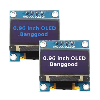 0,96-дюймовый OLED-дисплей I2C IIC с ЖК-модулем 128 * 64, синий / белый