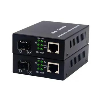 1 пара Гигабитных SFP оптических приемопередатчиков 10/100/1000 М SFP Слот в RJ45 Ethernet Волоконно-оптический медиаконвертер