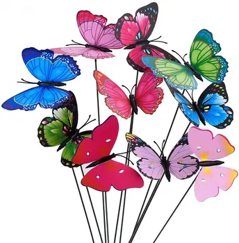10 / 30шт Букет бабочек, садовое кашпо, красочная трехмерная имитация букета бабочек, украшение сада на открытом воздухе для вечеринки
