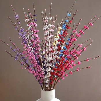 10шт Искусственный полиэтиленовый весенний цветок Слива Декор праздничного стола для свадебного фона Украшение домашней гостиной искусственными цветами
