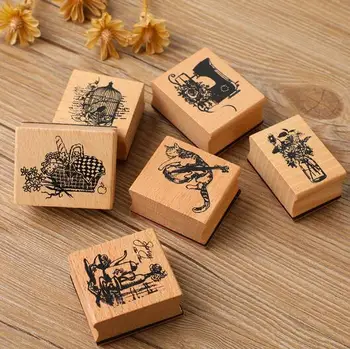 1ШТ Креативный деревянный штамп с печатью в подарок Украшает книги, детские деревянные штампы с печатью, канцелярские принадлежности 