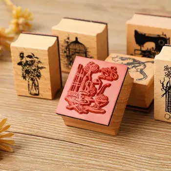 1ШТ Креативный деревянный штамп с печатью в подарок Украшает книги, детские деревянные штампы с печатью, канцелярские принадлежности 