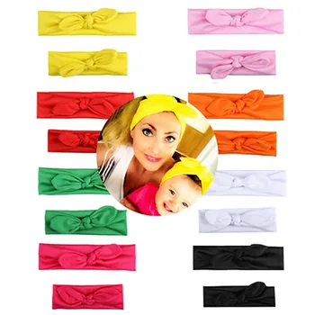 2 шт./компл. Головные уборы для новорожденных, однотонные модные резинки для волос для матери и ребенка с эластичным бантом, милая женская прическа для девочек