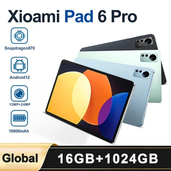 2023 Глобальная версия Pad 6 Pro Планшет Snapdragon 870 HD 2560 * 1600 Android 12 Планшеты для телефонных звонков 10000 мАч 5G Сетевой Планшетный Пк