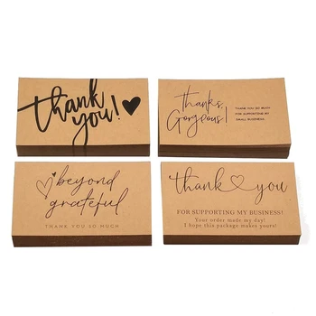 240 Шт изысканных благодарственных открыток из крафт-бумаги для малого бизнеса, подарочных открыток для украшения подарков