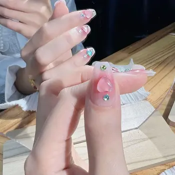 24шт накладных ногтей с полным покрытием, изменяющих цвет розовых накладных ногтей, многоразовых ногтей во французском стиле для женщин и девочек 24шт накладных ногтей с полным покрытием, изменяющих цвет розовых накладных ногтей, многоразовых ногтей во французском стиле для женщин и девочек 0