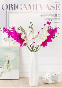 4шт Искусственных цветов фаленопсиса 3D печать на пленке Орхидея Свадебная цветочная композиция Домашняя вечеринка Искусственные цветы Искусство