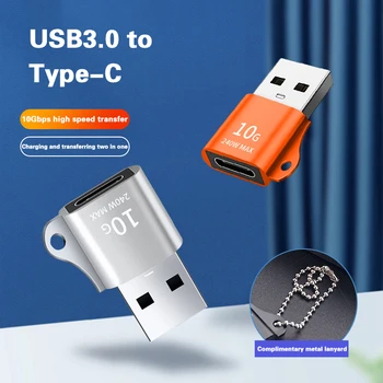 5V/6A Адаптер USB To Type C OTG USB3.0 Конвертер Type C Female в USB Male Быстрая зарядка и передача данных для Macbook Xiaomi