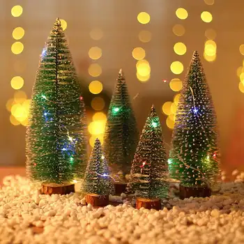 5ШТ маленьких рождественских елок, настольная витрина с сосновыми иголками, искусственная елка, рождественское украшение, мини-украшения для окна офиса