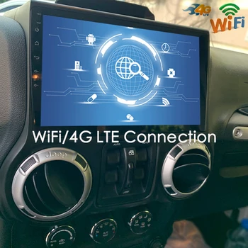 8 + 128 ГБ AI Voice Беспроводной Автомобильный Радиоприемник CarPlay Для Jeep Wrangler 3 JK 2010-2018 GPS Навигация Android 13 Мультимедийный Видеоплеер