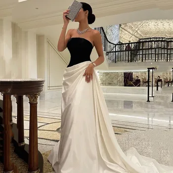 Aleeshuo Сексуальное женское платье для выпускного вечера в Саудовской Аравии, вечернее платье трапециевидной формы без бретелек, вечернее платье без рукавов, платье 2024 года.