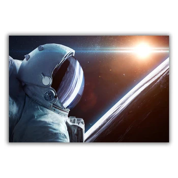HT089 Впечатляющая Вселенная Земля и Луна Космическая станция Астронавт Плакат из шелковой ткани Художественный декор Картина в помещении Подарок