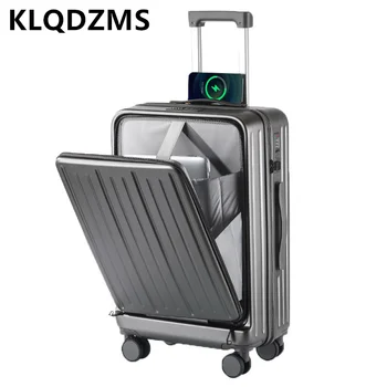 KLQDZMS, дорожная сумка для багажа, 20-дюймовый Многофункциональный ящик для посадки на ПК с передним отверстием, USB-тележка для зарядки, чехол 22 