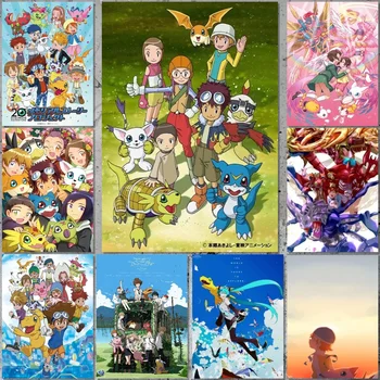 Аниме-плакат Digimon Adventure, художественный плакат на холсте и настенное художественное изображение, современные плакаты для декора семейной спальни Аниме-плакат Digimon Adventure, художественный плакат на холсте и настенное художественное изображение, современные плакаты для декора семейной спальни 0