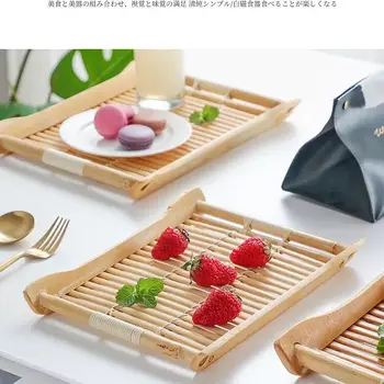 Бамбуковая плетеная тарелка, изделия из бамбука, тарелка для барбекю, креативный отель прямоугольной формы, характерный японский и корейский ресторан Dim