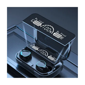 Беспроводная гарнитура Tws Bluetooth V5.1 со светодиодным дисплеем, стерео Мини-наушники-вкладыши с микрофоном, гарнитура для громкой связи, черный Беспроводная гарнитура Tws Bluetooth V5.1 со светодиодным дисплеем, стерео Мини-наушники-вкладыши с микрофоном, гарнитура для громкой связи, черный 0