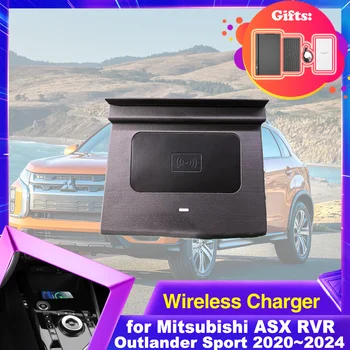 Беспроводная зарядная панель для Mitsubishi ASX RVR Outlander Sport 2020 ~ 2024, Центральная консоль, Быстрое зарядное устройство для iPhone, Аксессуары для лотков