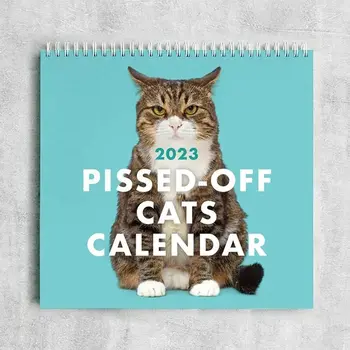 Бумажный календарь с разъяренными кошками, настенный декор, планирование времени, Забавный настенный календарь с кошками, Новогодние подарки, Старинный Календарь с кошками для дома Бумажный календарь с разъяренными кошками, настенный декор, планирование времени, Забавный настенный календарь с кошками, Новогодние подарки, Старинный Календарь с кошками для дома 0