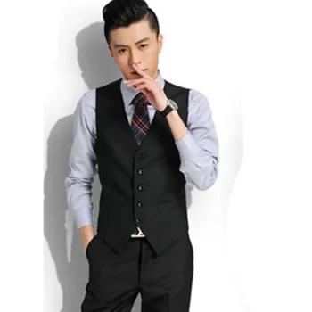 Весенне-осенний мужской костюм-жилет 2023, Корейская версия, приталенный Серый костюм-жилет, мужчины не могут найти индивидуальный жилет